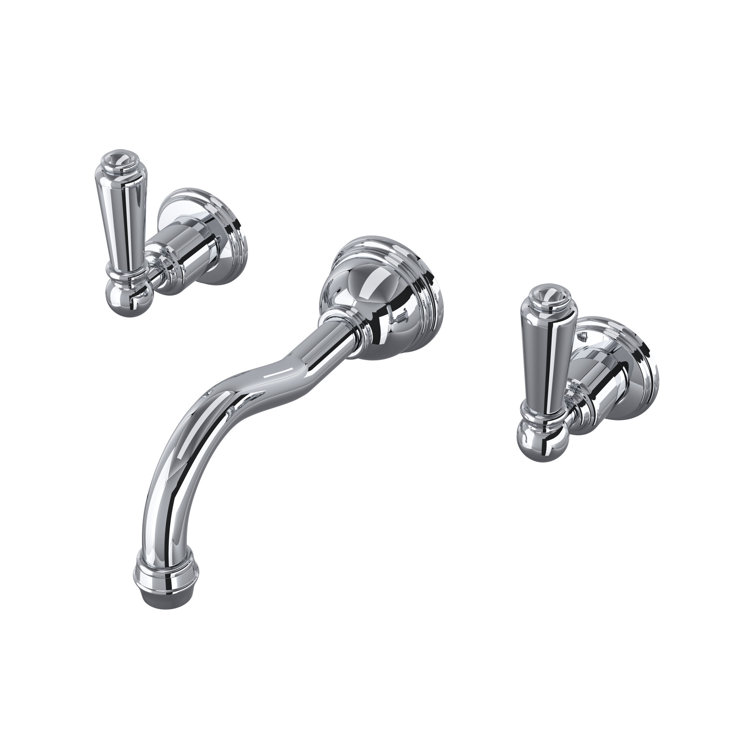 Perrin & Rowe Edwardian™ Wall Mount Lavatory Faucet with ColumnSpout